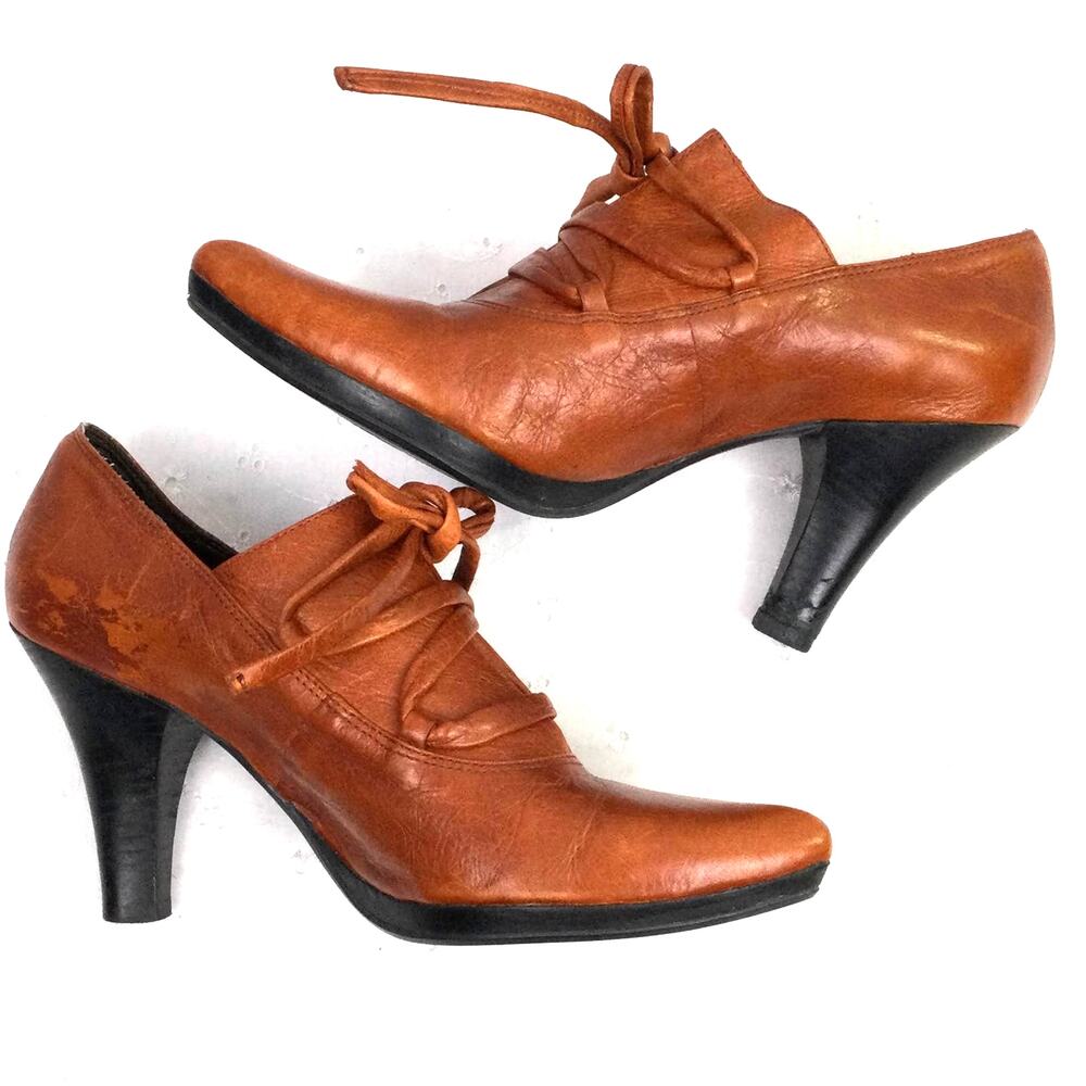 One of 2 Dark Academia Whimsigoth Steampunk Lace Up Pointed Toe Shoe 39 - Picture 6 of 13